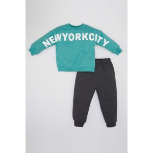 DEFACTO Baby Boy Printed Sweatshirt Sweatpants 2 Piece Set