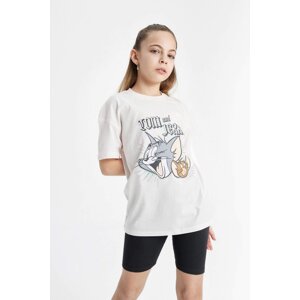 DEFACTO Oversize Fit Tom & Jerry Licensed Short Sleeve T-shirt