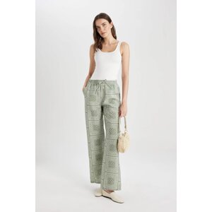 DEFACTO Wide Leg Patterned Comfortable Trousers