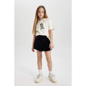 DEFACTO Girl Printed Short Sleeve T-Shirt Skirt 2 Piece Set