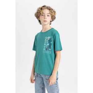 DEFACTO Boy Crew Neck Printed Short Sleeve T-Shirt