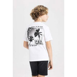 DEFACTO Boy Crew Neck Printed Short Sleeve T-Shirt