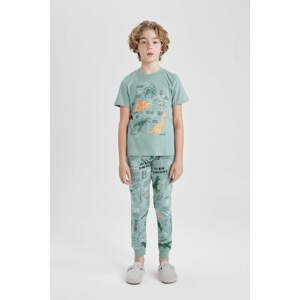 DEFACTO Boy Regular Fit Dinosaur Printed 2 Piece Pajama Set