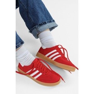 Shoeberry Women's Gazellyn Red-White Striped Flat Sneakers