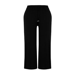 Trendyol Curve Black High Waist Wide Leg Woven Trousers