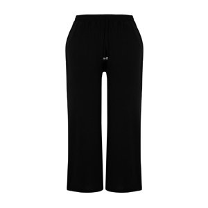 Trendyol Curve Black High Waist Wide Leg Woven Trousers