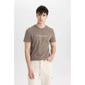 DEFACTO Slim Fit Crew Neck Printed T-Shirt