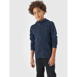 Boys' Sweatshirt Zipped Up Hoodie 4F - Navy Blue