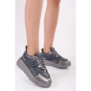 Shoeberry Women's Langston Gray Parachute Casual Sneaker Shoes