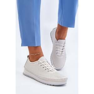 Women's Leather Sports Shoes Sneakers White Lalnai