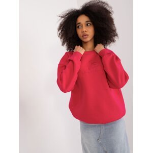 Dark pink oversize sweatshirt with patch