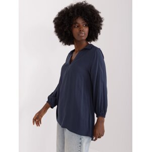 Navy blue shirt blouse with collar SUBLEVEL