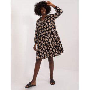 Black viscose dress with print SUBLEVEL