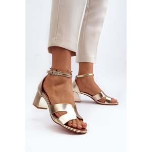 Women's gold block heel sandals Irivana