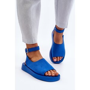 Comfortable women's platform sandals, blue Rubie
