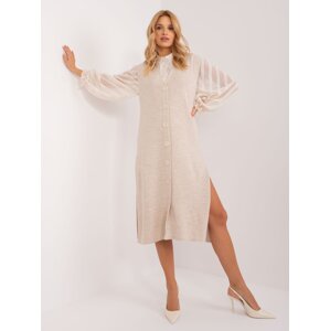 Light beige simple knitted dress