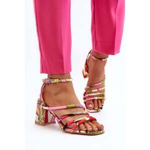 Patterned High Heeled Sandals Multicolor Jenglla