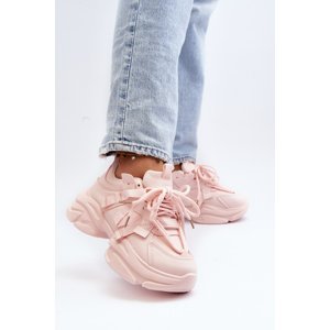 Women's sneakers with a chunky sole, pink Windamella
