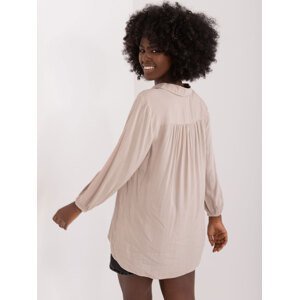 Beige shirt blouse with 3/4 sleeves SUBLEVEL