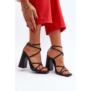 Fashionable black high-heeled sandals Josette