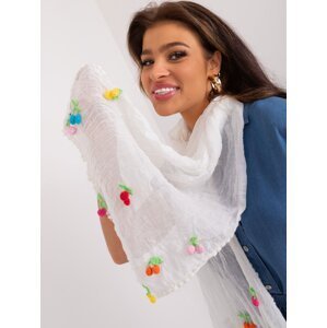 White women's scarf with cotton