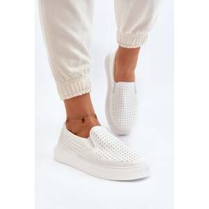 Women's openwork slip-on sneakers white Echossia