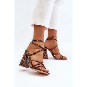 Fashionable brown high-heeled sandals Josette