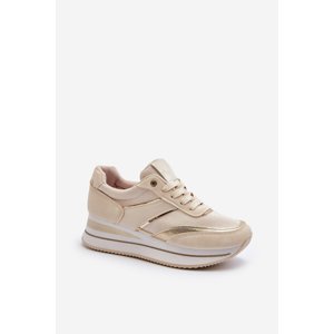 Women's sports shoes, platform sneakers, beige Atnarama