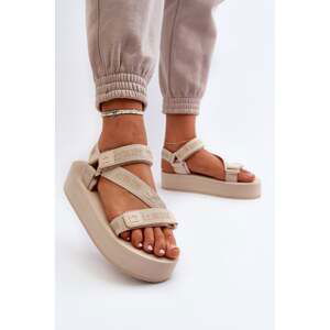 Women's Big Star Beige Platform Sandals