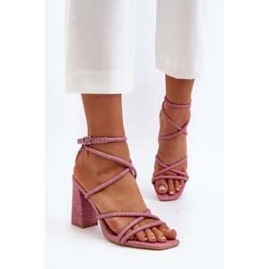 Pink Herfiana high-heeled sandals with straps