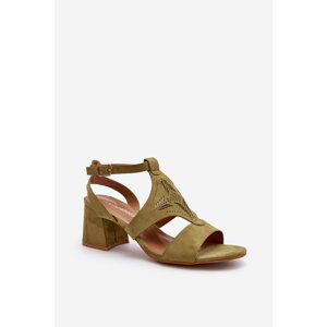 Green low-heeled sandals Eleriva