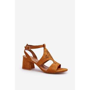 Low heeled sandals Camel Eleriva