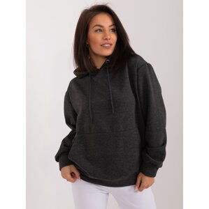 Graphite sweatshirt with kangaroo hood