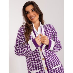 Purple-white elegant cardigan