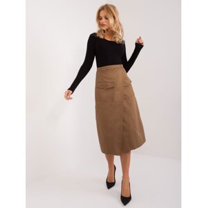 Brown midi cargo skirt with lining