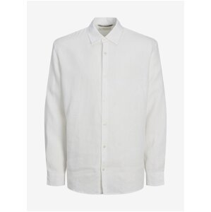 White Men's Linen Shirt Jack & Jones Lawrence - Men's