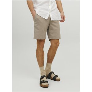 Men's Beige Linen Shorts Jack & Jones Dave - Men