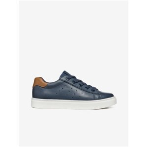 Dark Blue Boys' Leather Sneakers Geox Nashik - Boys