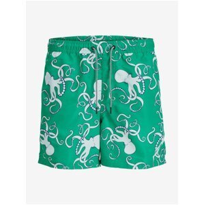 Green Men's Patterned Swimsuit Jack & Jones Fiji - Men's