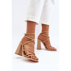 Fashionable nude sandals with high heels Josette