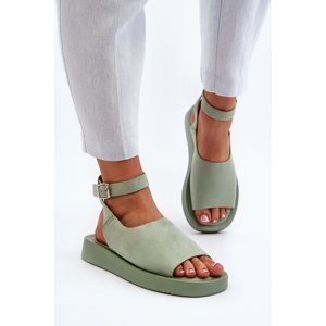 Comfortable women's platform sandals, green Rubie