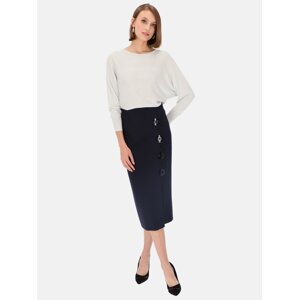 Potis & Verso Woman's Skirt Zaira Navy Blue