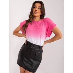 Pink women's T-shirt with inscription