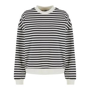 Women's Oversized Striped Sweatshirt - Black/Cream