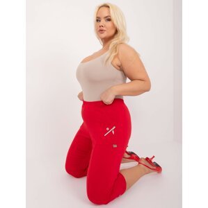 Red fitted trousers in size 3/4 plus