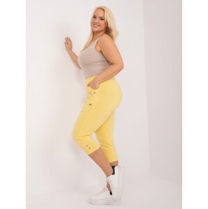 Light yellow fabric trousers size 3/4 plus