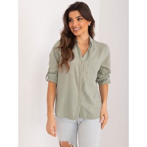 Classic khaki women's neckline shirt