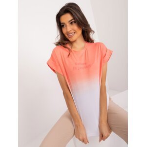 Women's cotton T-shirt Coral ombre