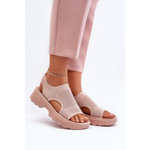 Women's sports sandals with thick soles, pink Deinaleia