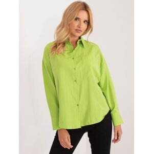 Lime oversize shirt with collar